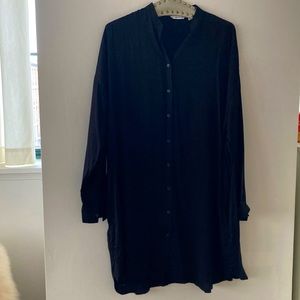 And Other Stories long-sleeved tunic shirt dress in black Size 42